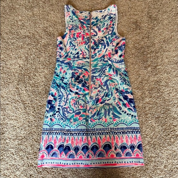 🆕 NWOT Lilly Pulitzer Gabby Shift Dress • Breakwater Party Wave Pattern • Sz 0 - Picture 2 of 3